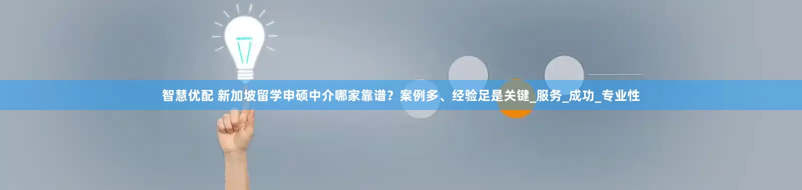 智慧优配 新加坡留学申硕中介哪家靠谱？案例多、经验足是关键_服务_成功_专业性