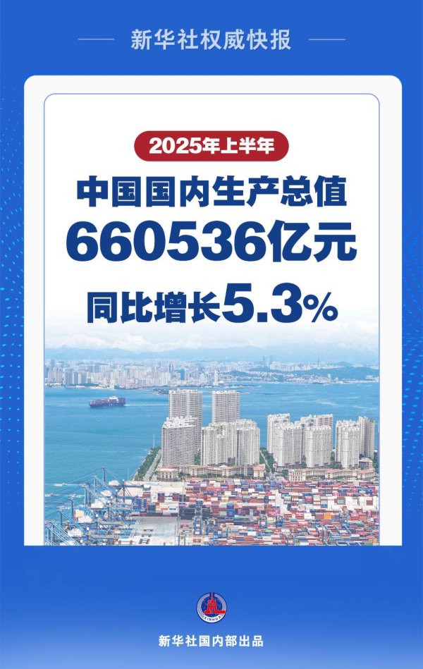 忆融速配 新华社权威快报｜上半年中国经济同比增长5.3%